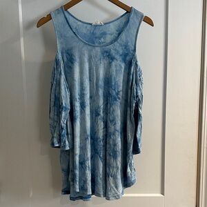 Eesome Blue Tie-Dye Blouse